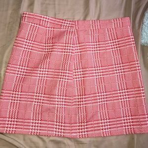 Red Patterned Mini Skirt Forever 21